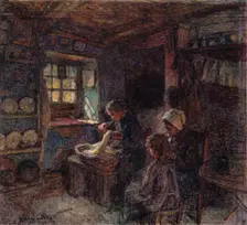 Les Dentellieres c1888. Artist: Leon-Augustin Lhermitte