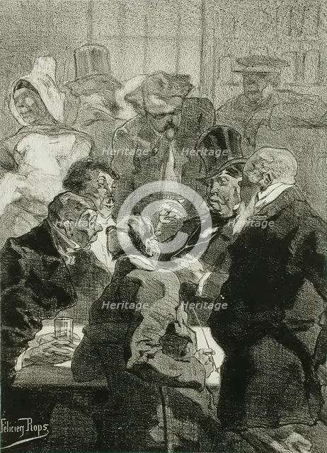 Les Derniers Flamands, 1857. Creator: Félicien Rops.