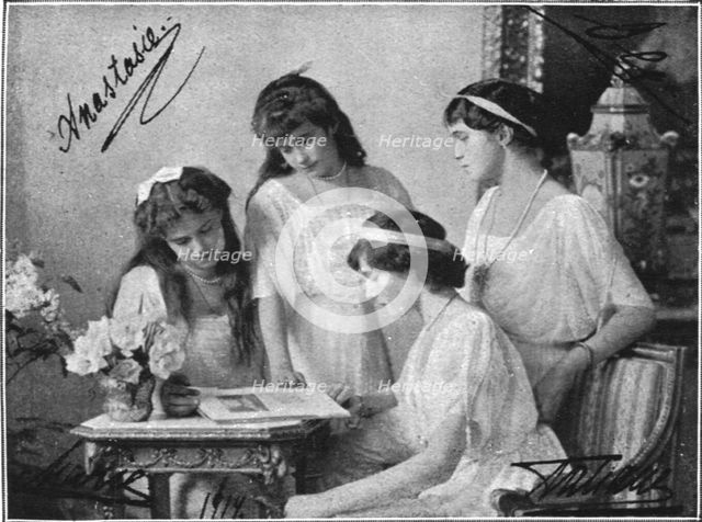 ''Les derniers jours des Romanof; Les quatre grandes-duchesses en 1914', 1914. Creator: Unknown.