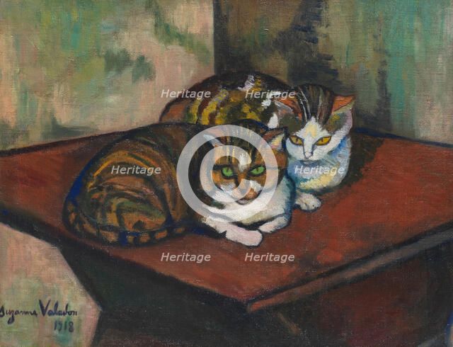 Les deux chats (The two cats), 1918. Creator: Valadon, Suzanne (1865-1938).