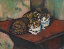 Les deux chats (The two cats), 1918. Creator: Valadon, Suzanne (1865-1938)