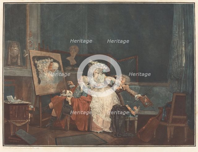 Les Deux Baisers (The Two Kisses), 1786. Creator: Debucourt, Philibert-Louis (1755-1832).