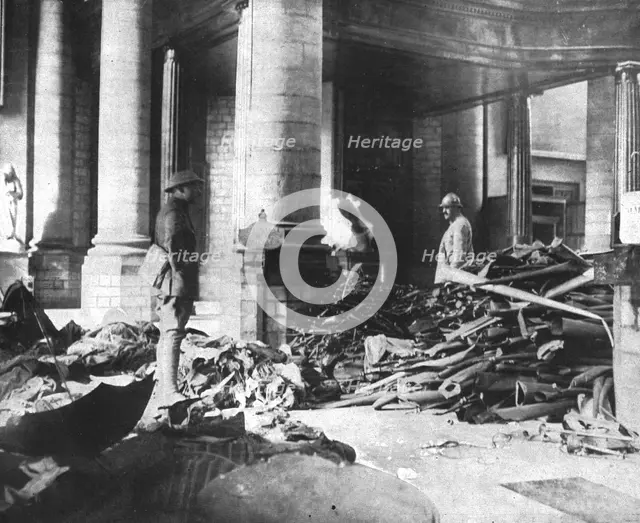 ''Les devastations a Douai; L'interieur de la cathedrale; les vetements sacerdotaux..., 1918. Creator: Unknown.
