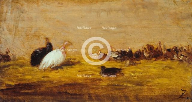 Les dindons, between 1850 and 1855. Creator: Felix Francois Georges Philibert Ziem.