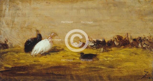 Les dindons, between 1850 and 1855. Creator: Felix Francois Georges Philibert Ziem.