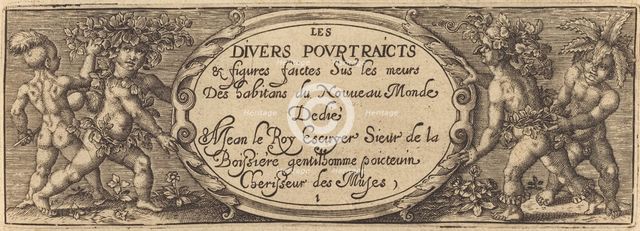 Les divers pourtraicts et figures I (Title Page), c. 1600. Creator: Master AD.