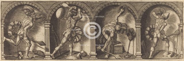 Les divers pourtraicts et figures X, c. 1600. Creator: Master AD.