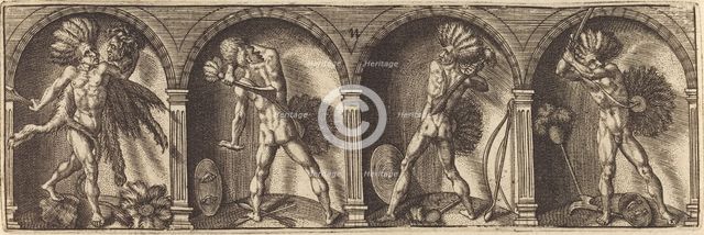 Les divers pourtraicts et figures XI, c. 1600. Creator: Master AD.