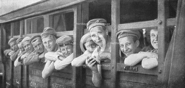 ''Les "Douceurs" de la captivite; Des gaillards qui ne se plaignent pas de leur sort', 1916 (1924) Creator: Unknown.