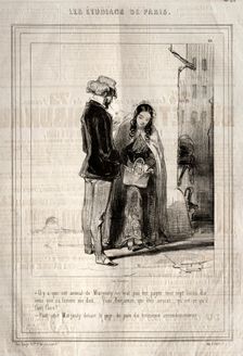 Les Étudiants de Paris, 1842. Creator: Paul Gavarni (French, 1804-1866)