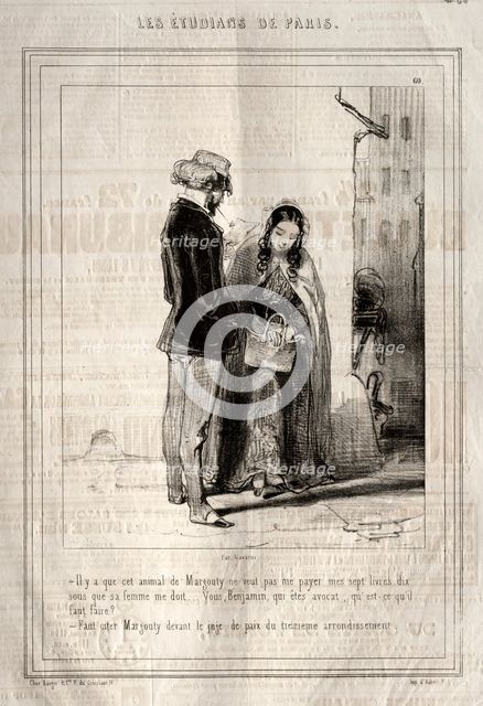 Les Étudiants de Paris, 1842. Creator: Paul Gavarni (French, 1804-1866).