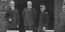 Les evenements d'orient; les << triumvirs >> a Salonique: l'amiral Coundouriotis, M.Venizelos et le Creator: Unknown