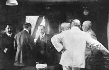 Les Evenements de Grece; A bord du cuirasse <<Bruix>>: M.Jonnart en conference..., 1917. Creator: Unknown