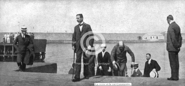 'Les Evenements de Grece; Apres avoir quitte la terre grecque, le 14 juin, a bord du yacht..., 1917. Creator: Unknown.