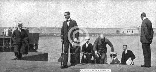 'Les Evenements de Grece; Apres avoir quitte la terre grecque, le 14 juin, a bord du yacht..., 1917. Creator: Unknown.