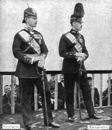 Les Evenements de Grece; L'ex-diadoque Georges et son frere cadet Alexandre, 1917. Creator: Unknown