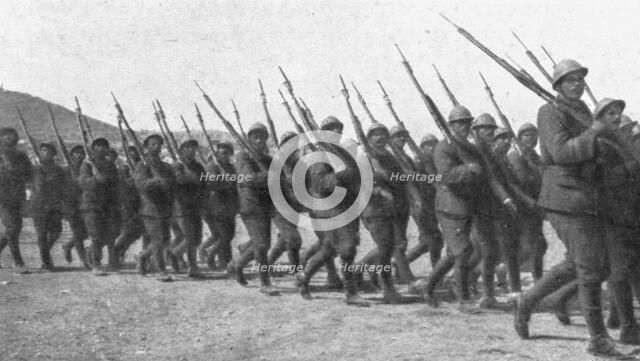 'Les Evenements de Grece; L'armee de Salonique: un regiment cretois, equipe a la francaise..., 1917. Creator: Robert Vaucher.