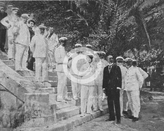 'Les evenements de Grece; M. Guillemin, ministre de France a Athenes, et les amiraux de..., 1916. Creator: S. Leonce.