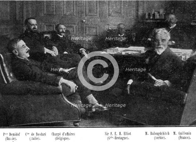 'Les evenements de Grece; Une reunion des ministres de l'Entente a la Legation de France', 1916. Creator: Unknown.