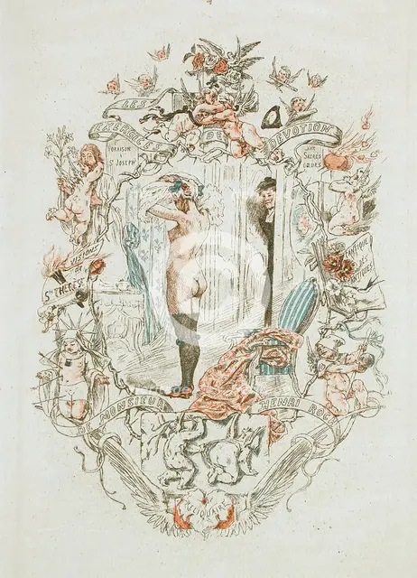 Les Exercices de dévotion de M. Henri Roch, 1882. Creator: Félicien Rops.