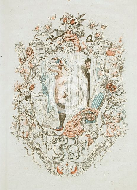 Les Exercices de dévotion de M. Henri Roch, 1882. Creator: Félicien Rops.