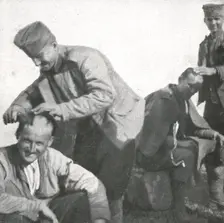 Les Exiles; Refaits par le repos et a nourriture, on les vit bientot se donner..., 1916 (1924) Creator: Unknown