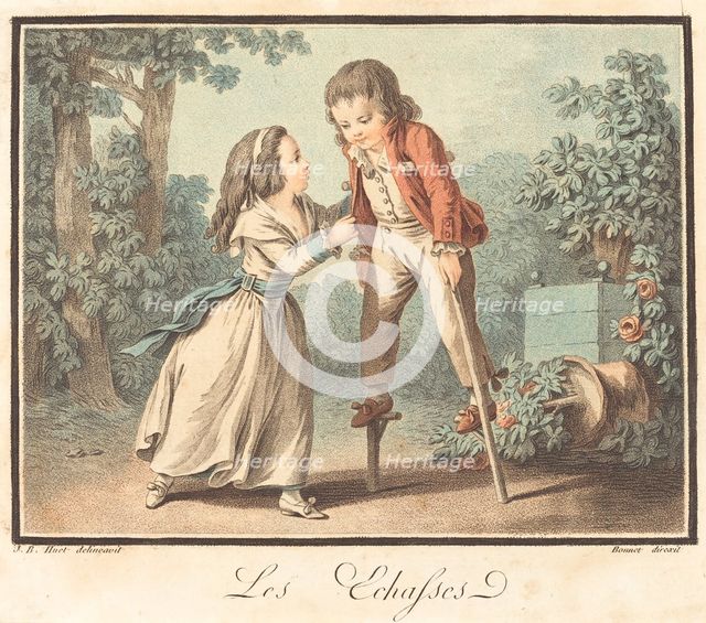 Les Échasses, c. 1790. Creator: Louis Marin Bonnet.