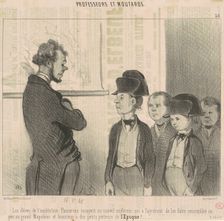 Les èleves de l'institution Pascareau essayent un nouvel uniforme ..., c1845. Creator: Honore Daumier