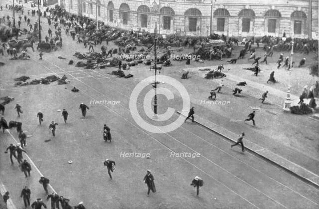 'Les Emeutes de juillet 1917 a Petrograd; Un episode de la Guerre de Rues, le 17 juillet', 1917. Creator: Viktor Bulla.