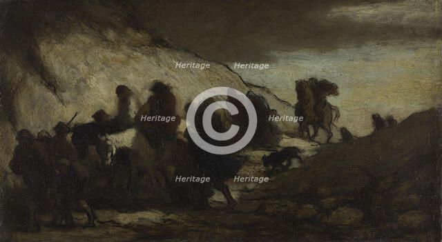 Les émigrants, 1857. Creator: Honore Daumier.