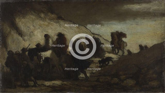 Les émigrants (The Emigrants), 1857. Creator: Daumier, Honoré (1808-1879).