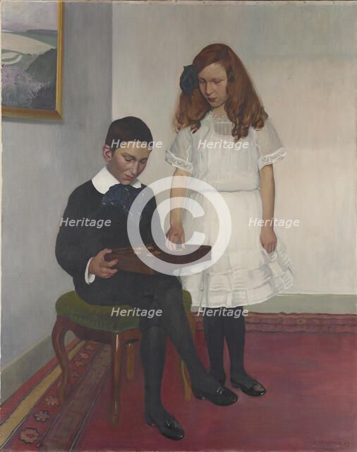 Les Enfants Hahnloser, 1912. Creator: Vallotton, Felix Edouard (1865-1925).