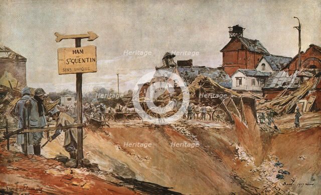 'Les entonnoirs de Ham', 1917. Creator: Francois Flameng.