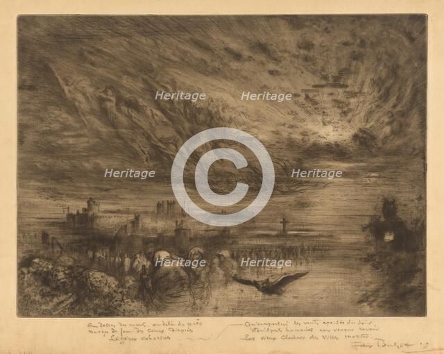 Les Esprits des Villes Mortes (Spirits from the Cities of the Dead), 1885. Creator: Felix Hilaire Buhot.