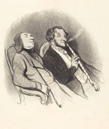 Les fumeurs de hadchids, 1845. Creator: Honore Daumier
