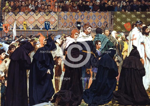 Les funérailles de Charles le Bon, comte de Flandre, célébrées à Bruges le 22 avril 1127, c1876-1877 Creator: Jan Van Beers.