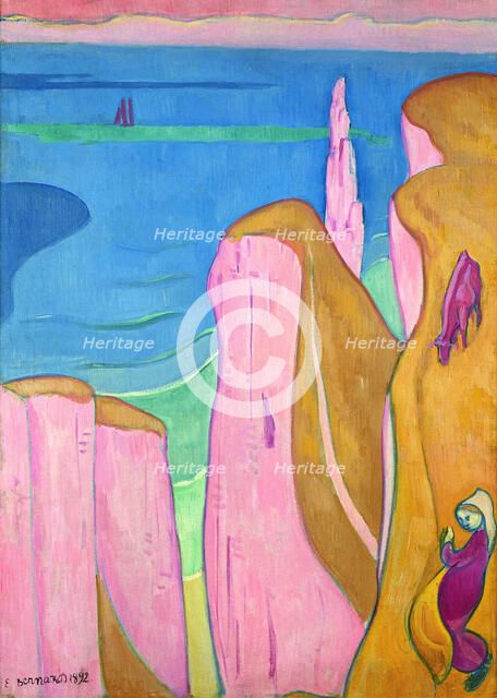 Les Falaises d'Yport , 1892. Creator: Bernard, Émile (1868-1941).