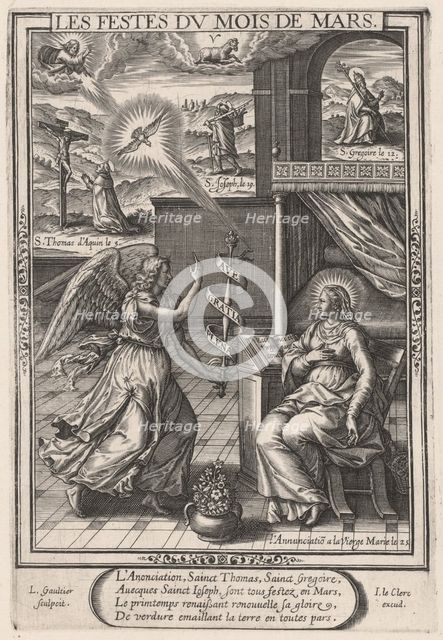 Les Festes du mois de Mars (March: The Annunciation), 1603. Creator: Leonard Gaultier.