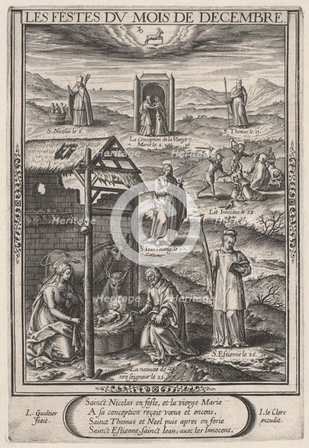 Les Festes du mois de Decembre (December: The Nativity), 1603. Creator: Leonard Gaultier.
