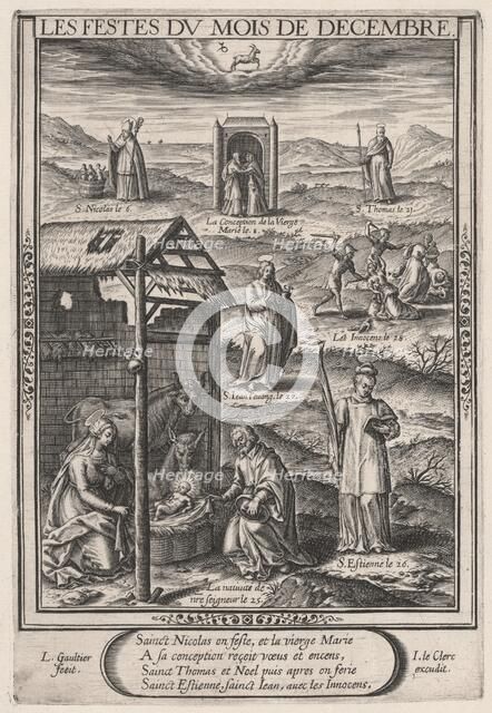 Les Festes du mois de Decembre (December: The Nativity), 1603. Creator: Leonard Gaultier.