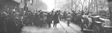 Les fetes du 9 decembre 1918 a Strasbourg; Le President acclame au depart de l'Hotel de Ville 1918 Creator: Unknown