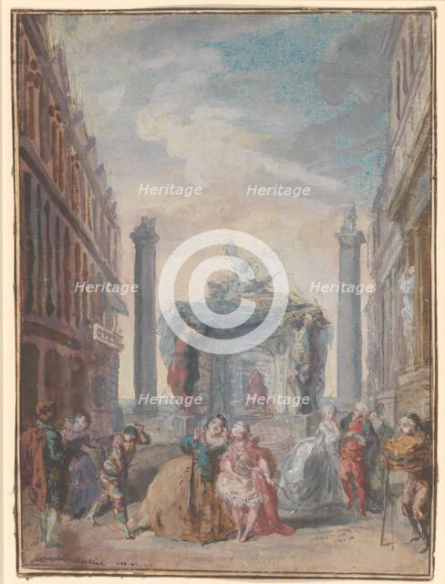 Les fêtes vénitiennes, after 1759. Creator: Gabriel de Saint-Aubin.