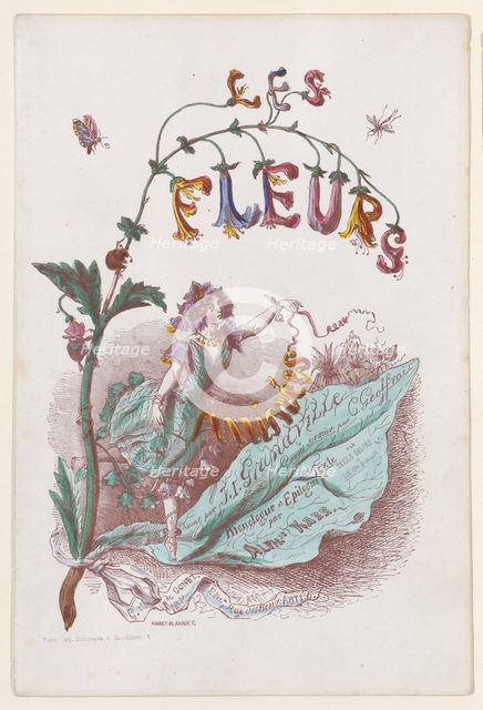 Les Fleurs Animées, Title Page, 1847. Creator: Jean Ignace Isidore Gerard.