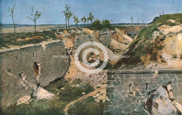 'Les fosses du Fort de Troyon', 1915. Creator: Francois Flameng.