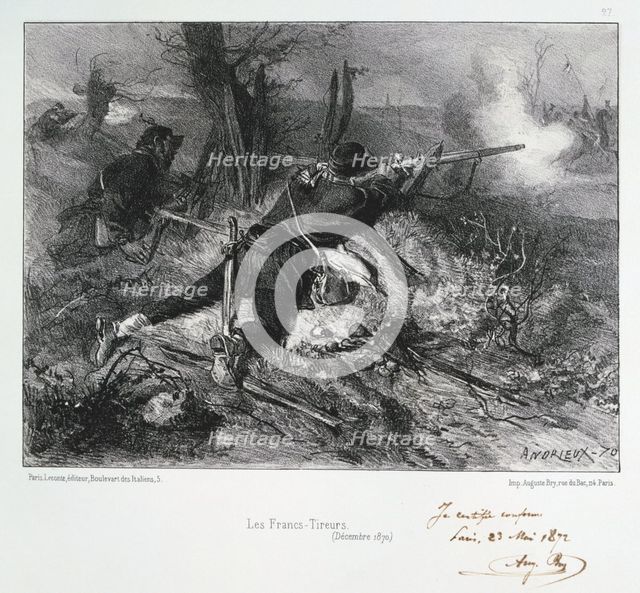 'Les Francs-Tireurs', Siege of Paris, Franco-Prussian War, December 1870 (1872). Artist: Auguste Bry