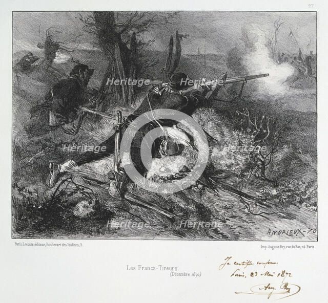 'Les Francs-Tireurs', Siege of Paris, Franco-Prussian War, December 1870 (1872). Artist: Auguste Bry