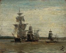 Les frégates, between 1850 and 1860. Creator: Felix Francois Georges Philibert Ziem