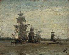 Les frégates, between 1850 and 1860. Creator: Felix Francois Georges Philibert Ziem