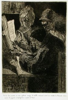 Les Frères de la bonne trogne - La Consultation, 1858. Creator: Félicien Rops