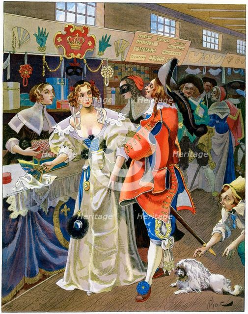 Les Galeries de Bois during the reign of Louis XIII, 17th century, c1870-1950. Artist: Ferdinand Sigismund Bac